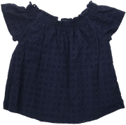 Navy Broderie Blouse