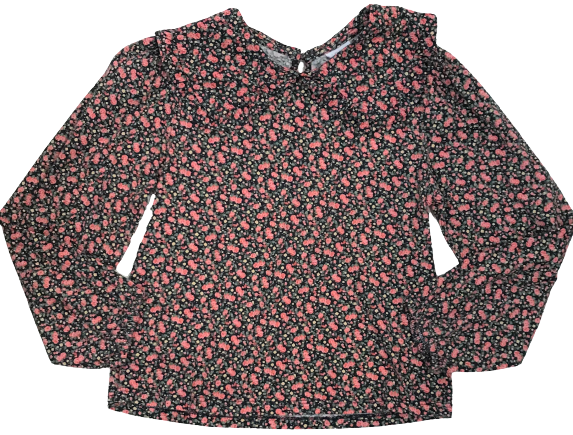 Floral Blouse with Collar