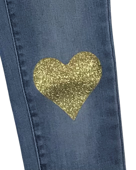Slim Jeans with Golden Hearts