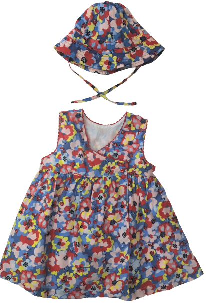 Floral Dress with Sun Hat