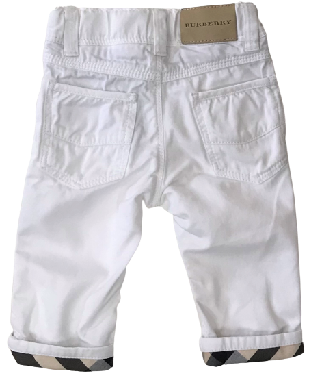 White Jeans with Tartan Cuffs